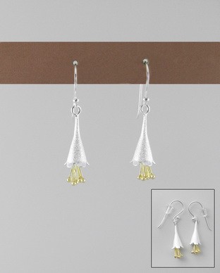 Boucles Argent fleur