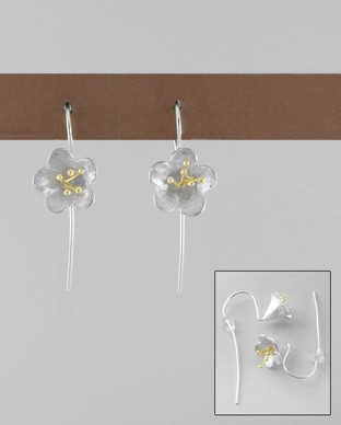 Boucles Argent fleur